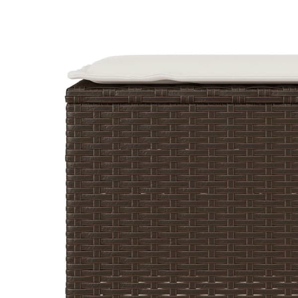 vidaXL Trädgårdsbänk med dyna grå 110x30x40,5 cm konstrotting