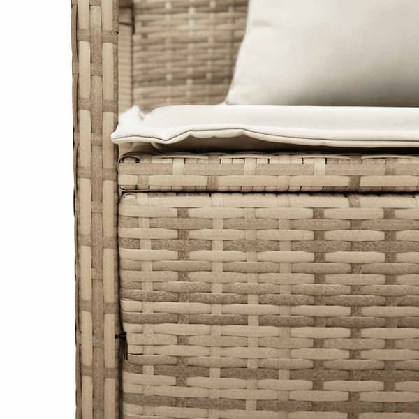 vidaXL Förvaringsbänk för trädgård med dyna beige konstrotting