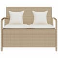 Miniatyrbillede 4 af 11: vidaXL opbevaringsbænk til haven med hynde polyrattan beige