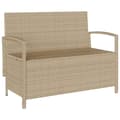Miniatyrbillede 5 af 11: vidaXL opbevaringsbænk til haven med hynde polyrattan beige