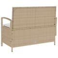 Miniatyrbillede 8 af 11: vidaXL opbevaringsbænk til haven med hynde polyrattan beige