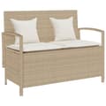 Miniatyrbillede 1 af 11: vidaXL opbevaringsbænk til haven med hynde polyrattan beige