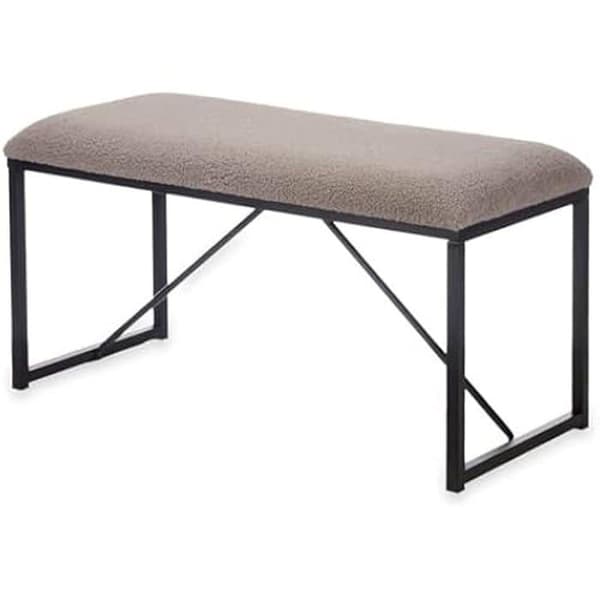 Bänk - PRESENTDEKOR - Brun - Metall och tyg - 81 x 42 x 38 cm - Samtida