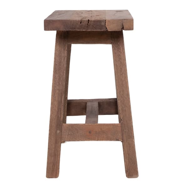 Rootz Barcelona Teak Bench - Rustic Footrest - Eco -vänliga sittplatser - Hållbar design - 50 cm x 25 cm x 45 cm