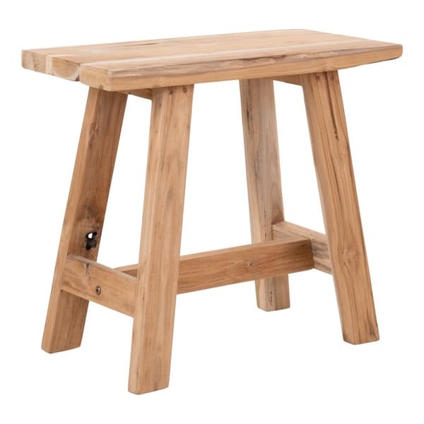 Rootz Barcelona Teak Bench - Rustic Footrest - Eco -vänliga sittplatser - Hållbar design - 50 cm x 25 cm x 45 cm