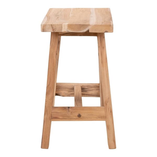 Rootz Barcelona Teak Bench - Rustic Footrest - Eco -vänliga sittplatser - Hållbar design - 50 cm x 25 cm x 45 cm