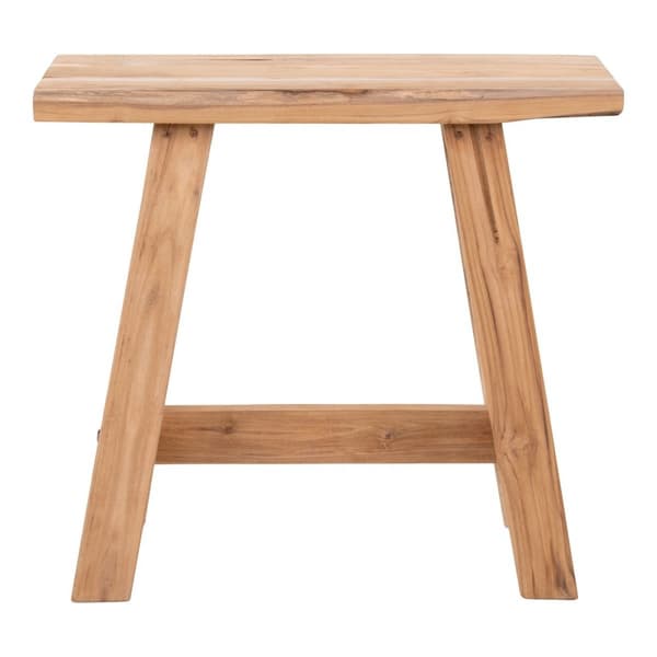 Rootz Barcelona Teak Bench - Rustic Footrest - Eco -vänliga sittplatser - Hållbar design - 50 cm x 25 cm x 45 cm
