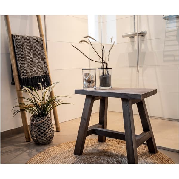 Rootz Barcelona Teak Bench - Rustic Footrest - Eco -vänliga sittplatser - Hållbar design - 50 cm x 25 cm x 45 cm