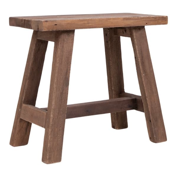 Rootz Barcelona Teak Bench - Rustic Footrest - Eco -vänliga sittplatser - Hållbar design - 50 cm x 25 cm x 45 cm