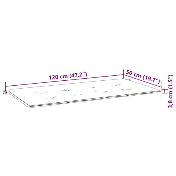 Bataviabänk med grå dyna 120 cm massiv teak
