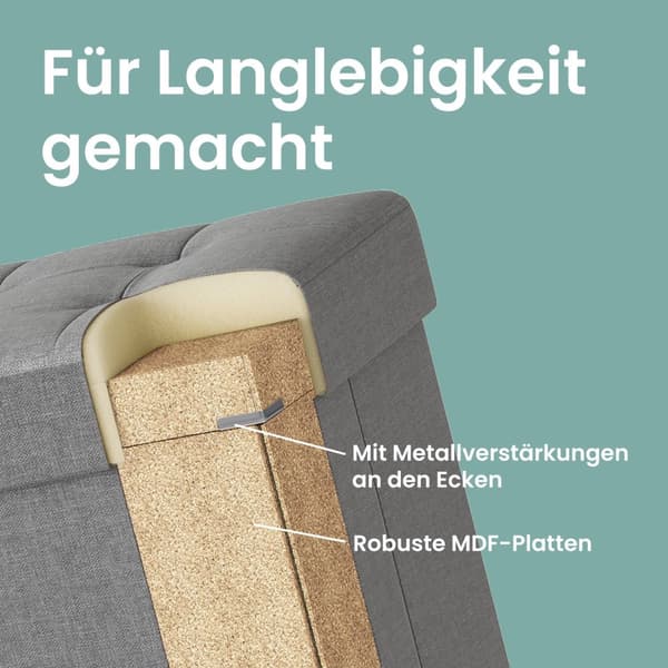 Avföring med lagringsutrymme - Foldbar bänk - 38x38x40 cm - Anthracite