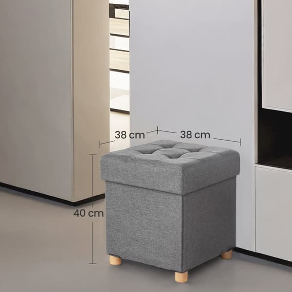 Avföring med lagringsutrymme - Foldbar bänk - 38x38x40 cm - Anthracite