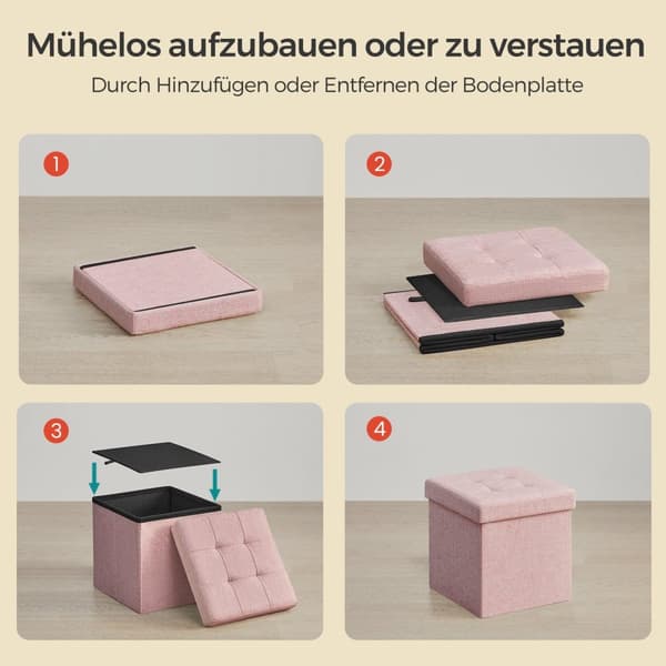 Avföring med lagringsutrymme - 30 x 30 cm - Kompakt bänk - fyrkantig - grå
