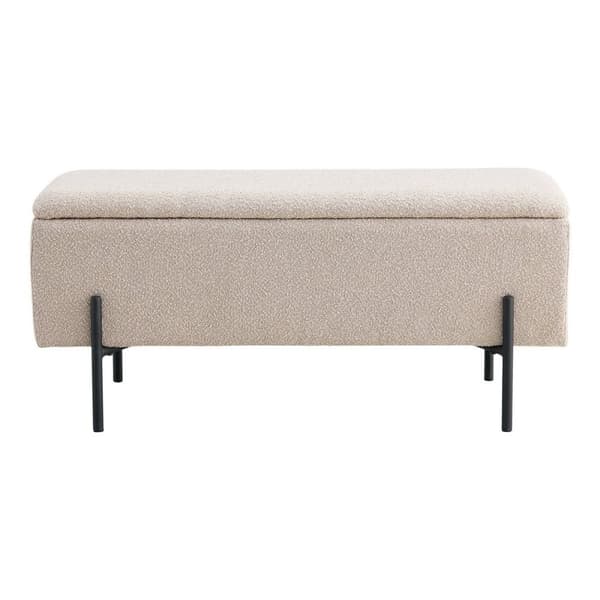 Rootz Watford Bench - Bouclé -verhoiltu penkki - Storage Ottoman - Tyylikäs ja toiminnallinen - 95 cm x 36,5 cm x 43cm