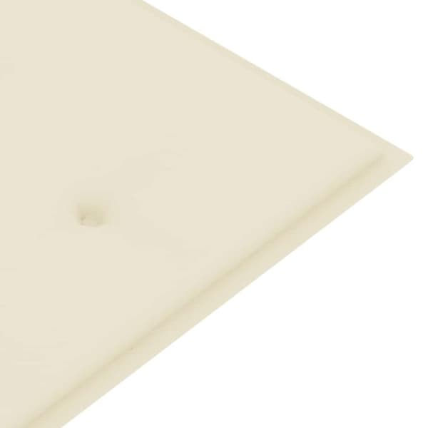 Bataviabänk med gräddvit dyna 150 cm massiv teak