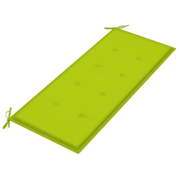 Bataviabänk med ljusgrön dyna 120 cm massiv teak