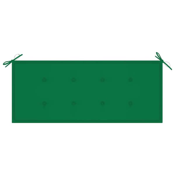 Bataviabänk med grön dyna 120 cm massiv teak