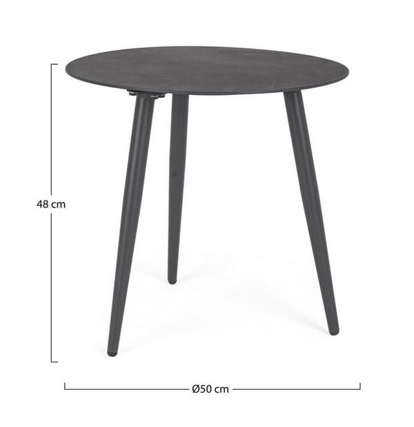 BOLZANO Rundt havesofabord Rossano antracit 50x10x48 cm