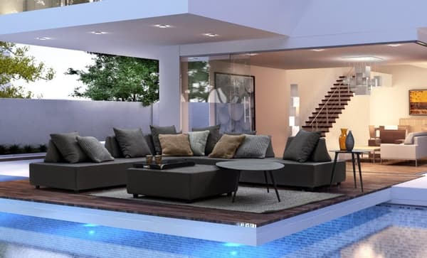 BOLZANO Rundt havesofabord Rossano antracit 50x10x48 cm