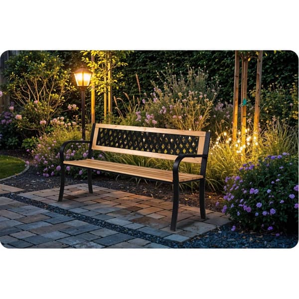 Havebænk med ryglæn 125 x 77 x 49 cm Elion Sofa