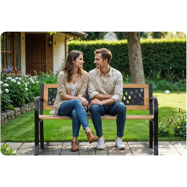 Havebænk med ryglæn 125 x 77 x 49 cm Elion Sofa