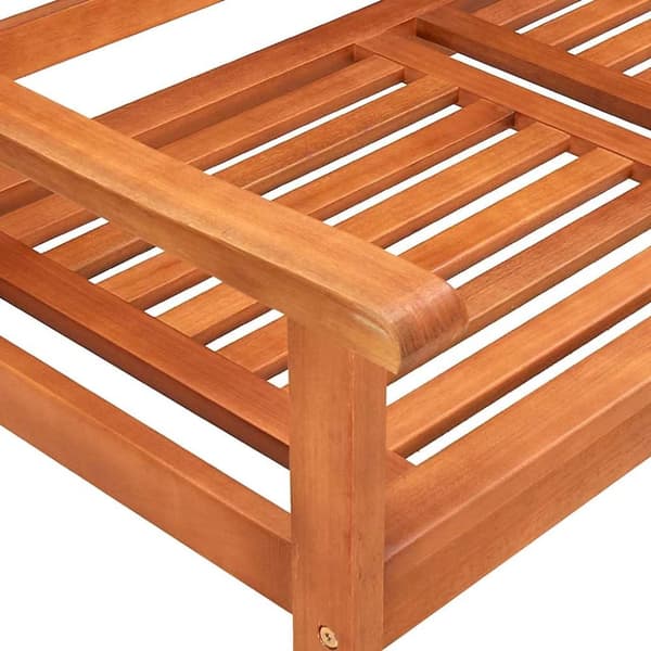 Trädgårdsbänk 2-sits med dyna 120 cm massivt eukalyptusträ