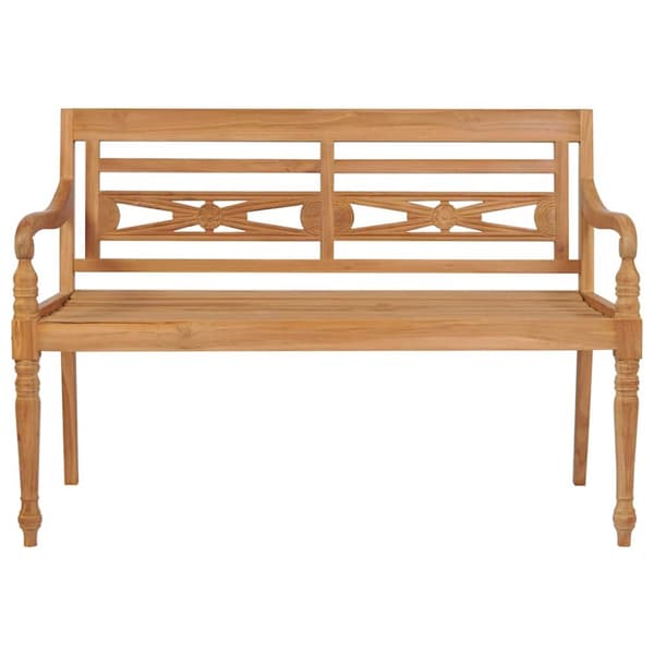 Bataviabänk med svart dyna 120 cm massiv teak