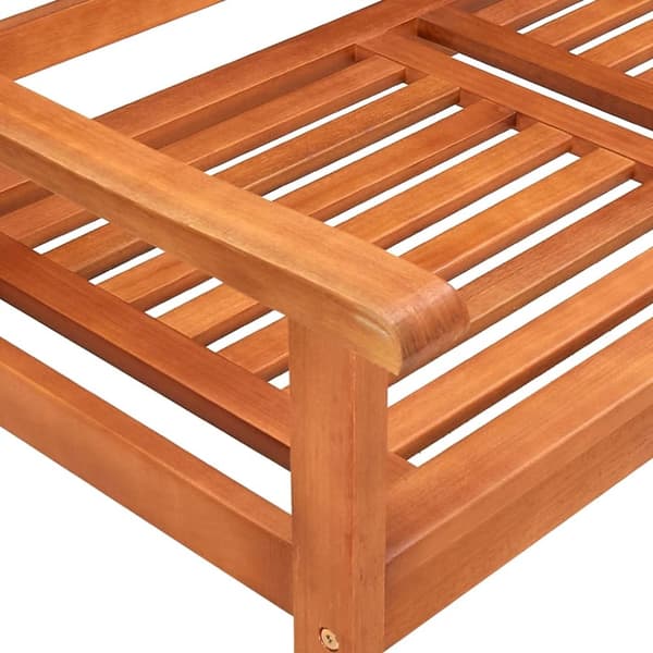Trädgårdsbänk 2-sits med dyna 120 cm massivt eukalyptusträ