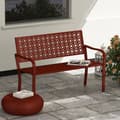 Miniatyrbild 8 av 10: Rootz 2 -sits utomhusbänk - Stålträdgårdsbänk - Parkbänk - Skär ryggstöd - väderbeständig - 127 cm x 63 cm x 85 cm - röd