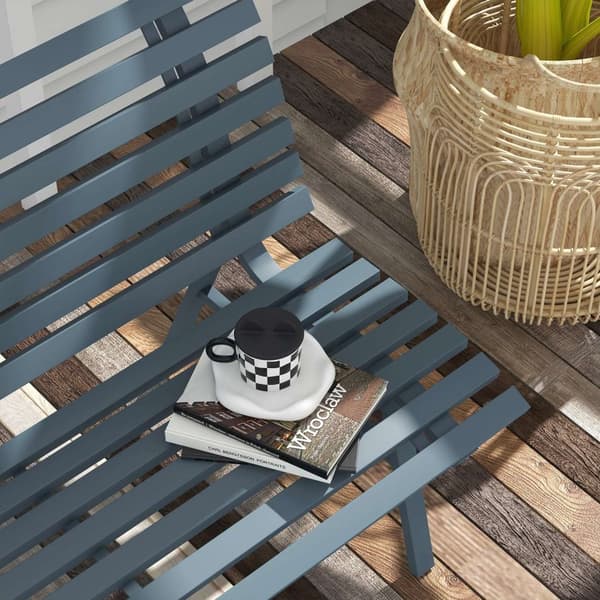 Rootz Garden Bench - Park Bench - utomhus sittplatser - Gitterdesign - väderbeständig - aluminium - 123 cm x 67 cm x 79 cm - blå