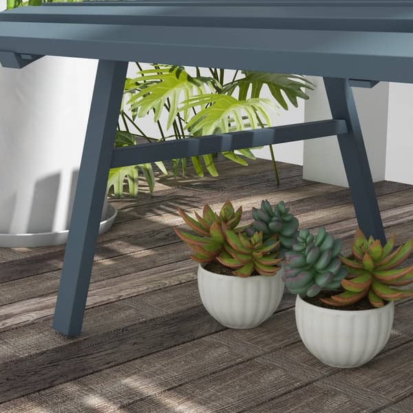 Rootz Garden Bench - Park Bench - utomhus sittplatser - Gitterdesign - väderbeständig - aluminium - 123 cm x 67 cm x 79 cm - blå