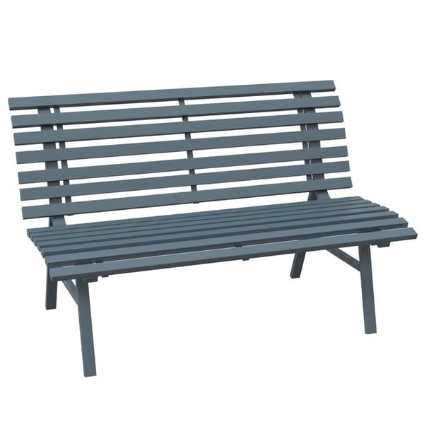 Rootz Garden Bench - Park Bench - utomhus sittplatser - Gitterdesign - väderbeständig - aluminium - 123 cm x 67 cm x 79 cm - blå