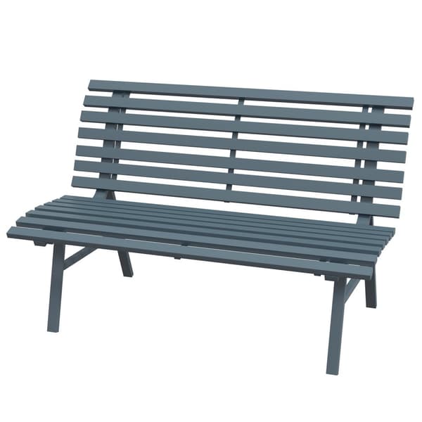 Rootz Garden Bench - Park Bench - utomhus sittplatser - Gitterdesign - väderbeständig - aluminium - 123 cm x 67 cm x 79 cm - blå