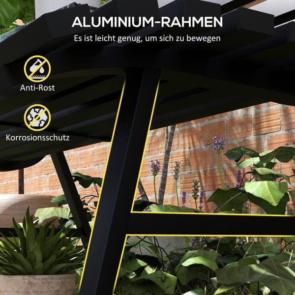 Rootz Garden Bench - Park Bench - utomhus sittplatser - väderbeständigt aluminium - 123 x 67 x 79 cm - svart
