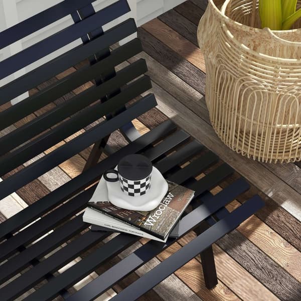 Rootz Garden Bench - Park Bench - utomhus sittplatser - väderbeständigt aluminium - 123 x 67 x 79 cm - svart