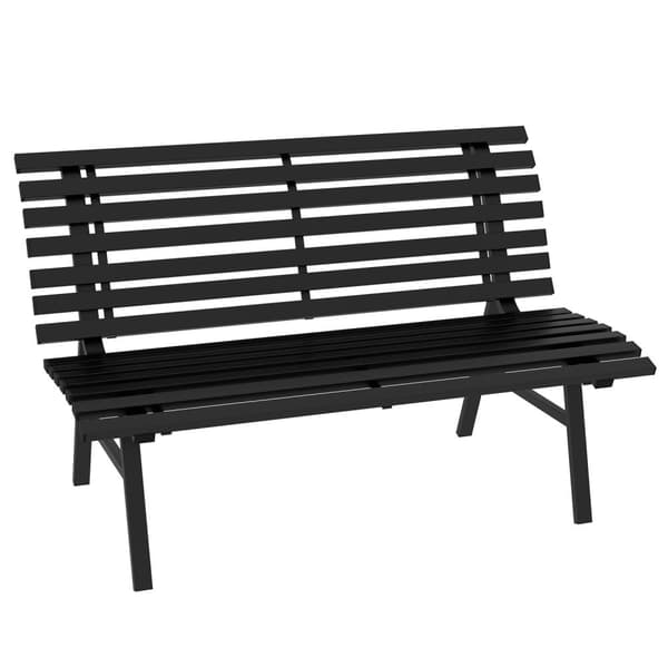 Rootz Garden Bench - Park Bench - utomhus sittplatser - väderbeständigt aluminium - 123 x 67 x 79 cm - svart