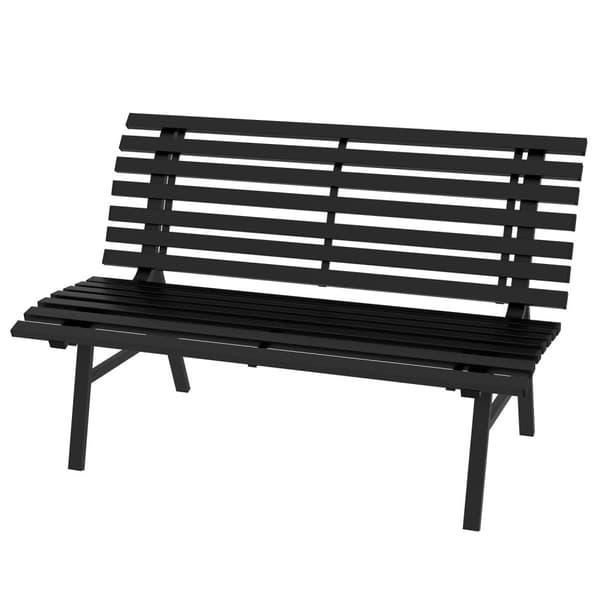 Rootz Garden Bench - Park Bench - utomhus sittplatser - väderbeständigt aluminium - 123 x 67 x 79 cm - svart