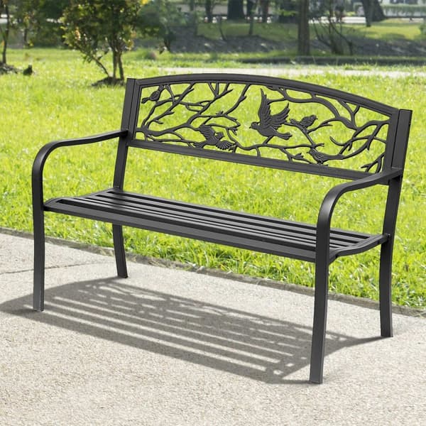 Rootz Garden Bench 3 -personers - Parkbænk - Terrasse siddepladser - Korrosionsbeskyttelse - 127L x 60b x 85H cm
