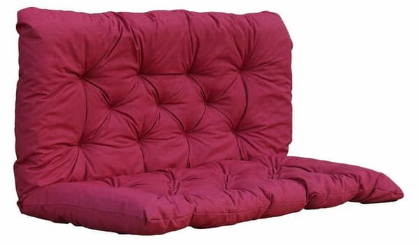 Ambientehome-bänk - 91012 - Set med 1 bänkkuddar - 120 x 98 x 8 cm - Röd