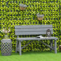 Miniatyrbild 2 av 9: Trädgårdsbänk, 2-sits, 116x56x80 cm, Grå