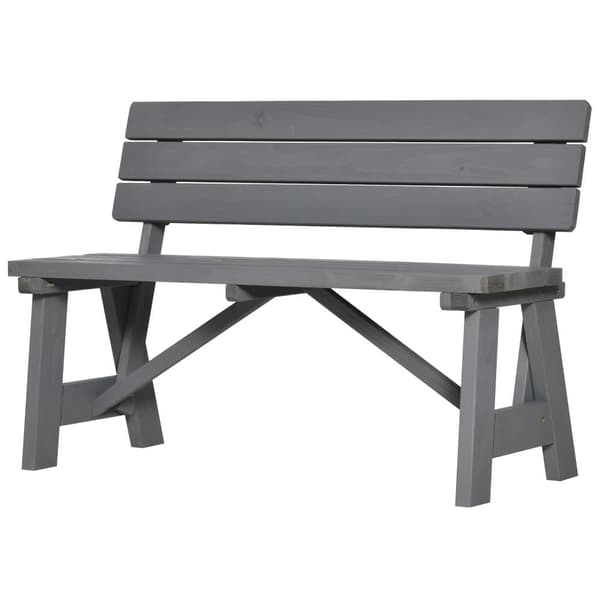 Trädgårdsbänk, 2-sits, 116x56x80 cm, Grå