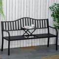 Miniatyrbillede 2 af 9: Havebænk, 150x58.5x90 cm, Sort