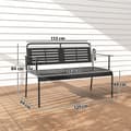Miniatyrbillede 3 af 9: Havebænk, 2-personers, 121x64x84 cm, Sort