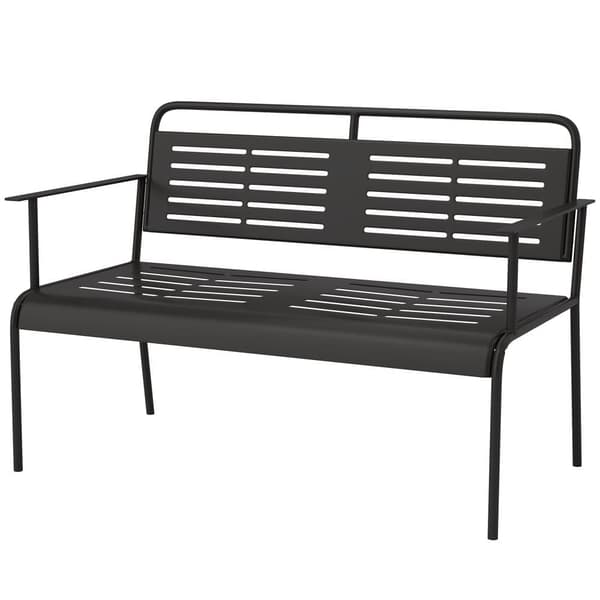 Havebænk, 2-personers, 121x64x84 cm, Sort