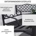 Miniatyrbillede 5 af 9: Havebænk, 128x58.5x89 cm, Sort