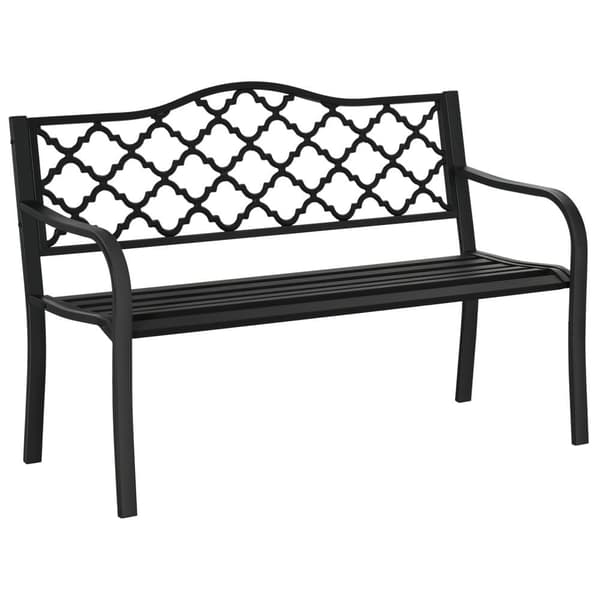 Havebænk, 128x58.5x89 cm, Sort