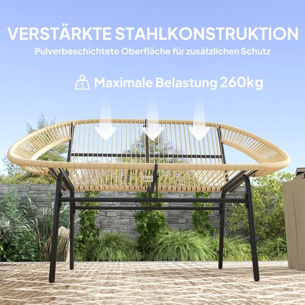 Puutarhapenkki, 2 istuttavaa, 126x72x83 cm, Khaki