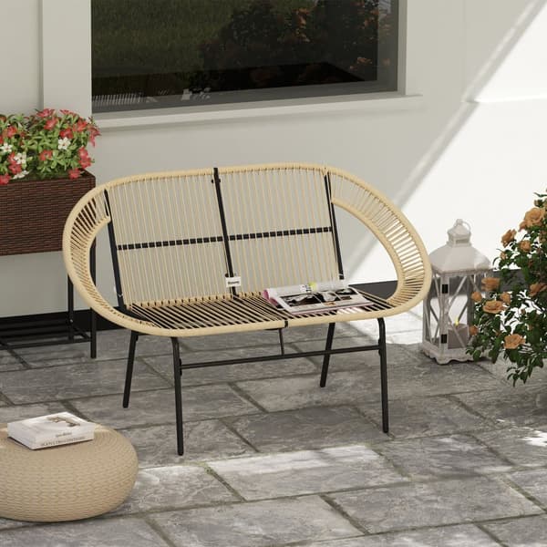 Puutarhapenkki, 2 istuttavaa, 126x72x83 cm, Khaki