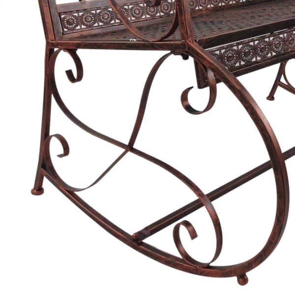 Trädgårdsbänk, 2-sitsig Metall Brons-Röd, 105x82x90.5 cm, Brons-Röd