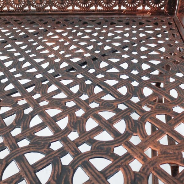Trädgårdsbänk, 2-sitsig Metall Brons-Röd, 105x82x90.5 cm, Brons-Röd